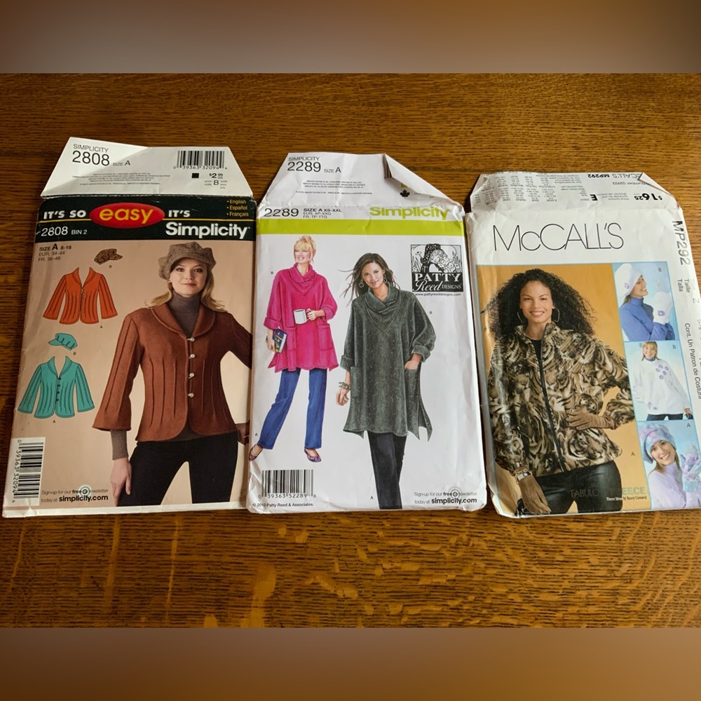 Early 2000’s Coat/Jacket Sewing Patterns UNCUT